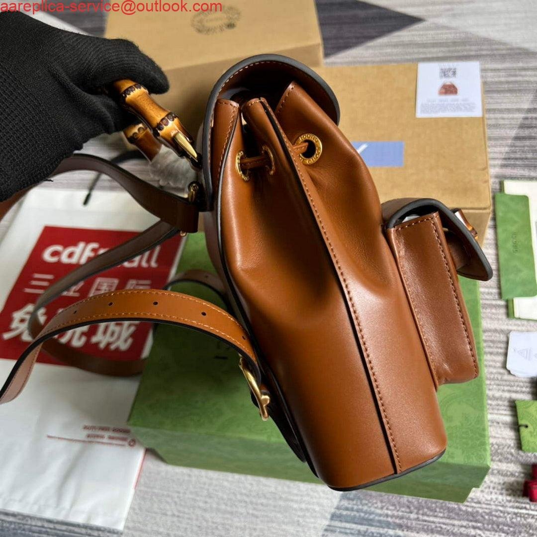 Replica Gucci 702101 Bamboo backpack Brown