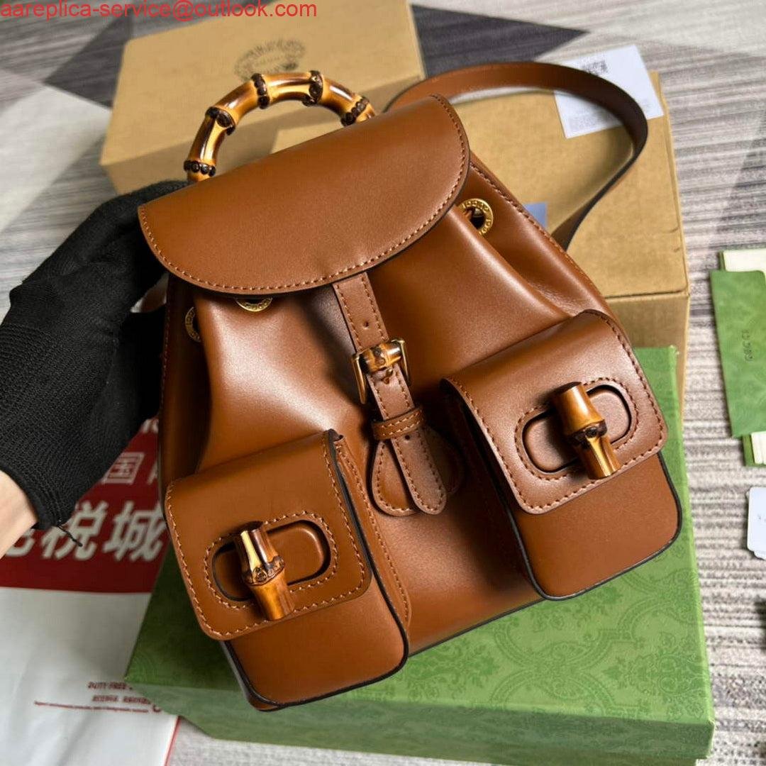 Replica Gucci 702101 Bamboo backpack Brown