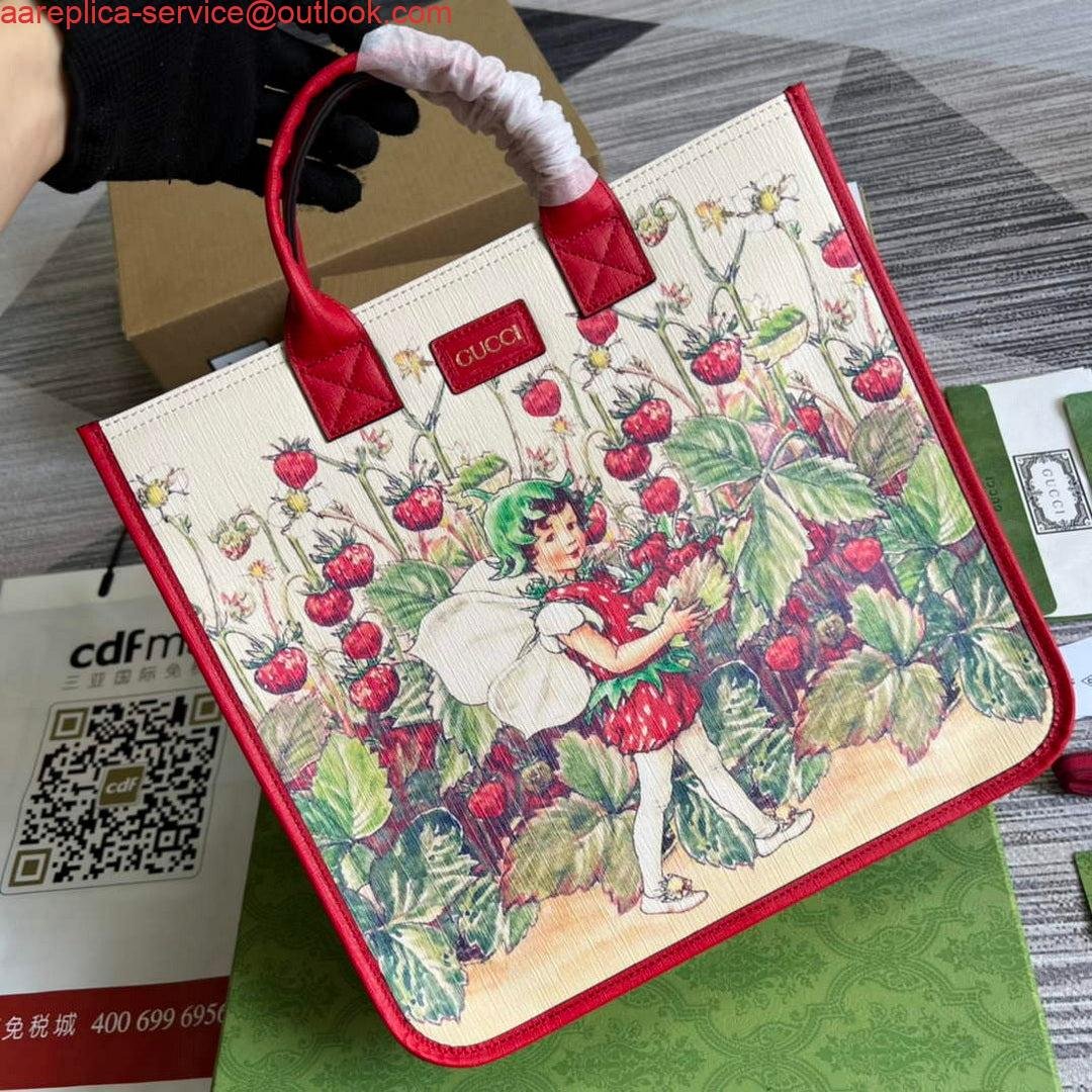 65328feabf714.jpg Replica Gucci 550763 Children's Fairy Print Large Tote Bag Red