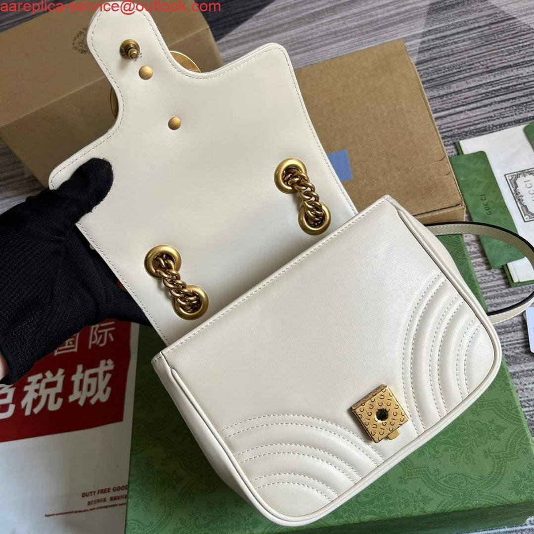 Replica Gucci 739682 GG Marmont Matelassé mini tote bag White