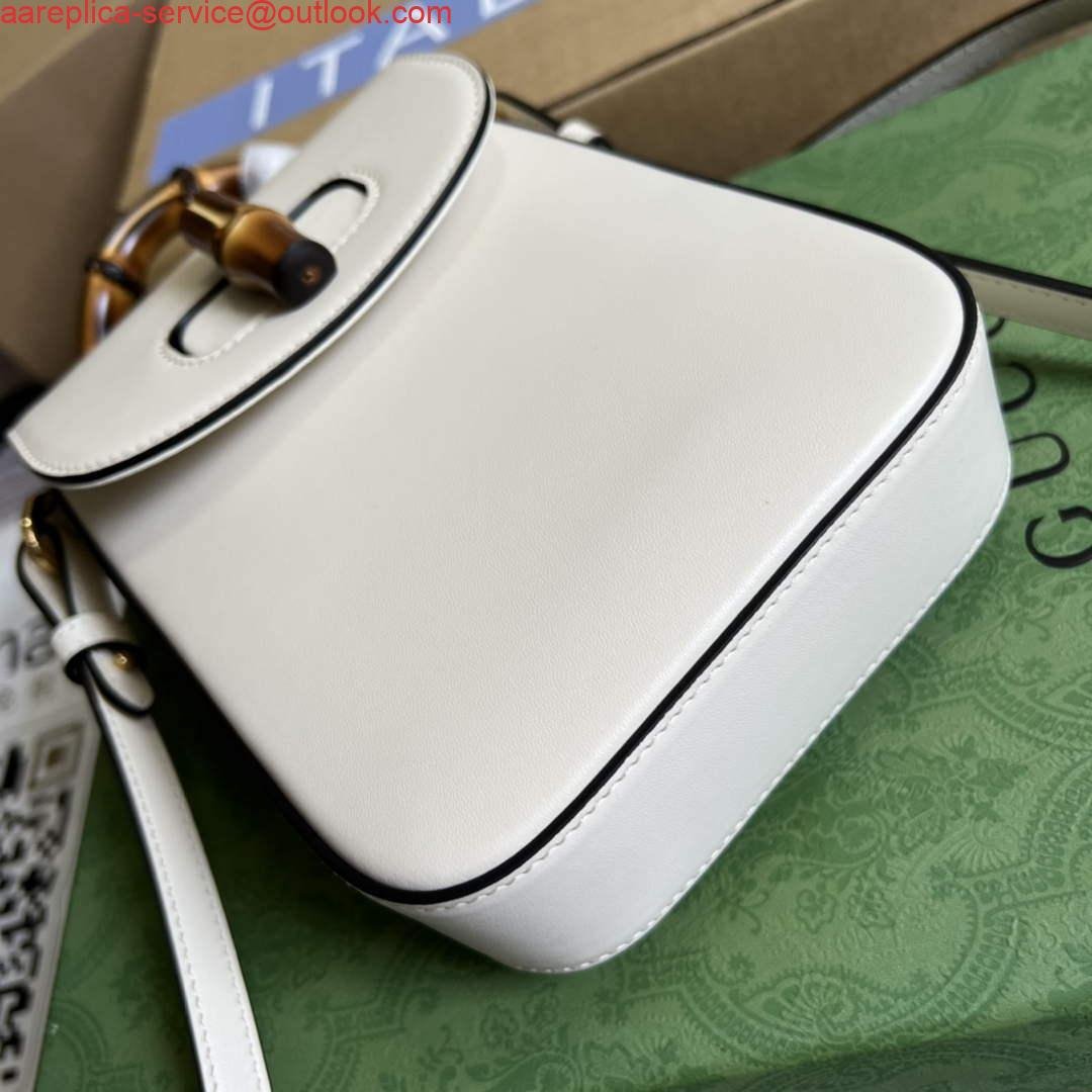 Replica Gucci 702106 Bamboo Mini Handbag White