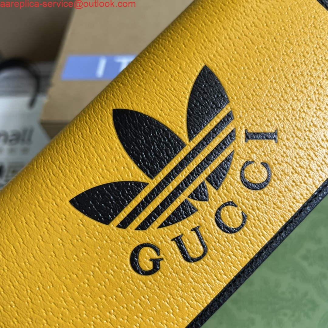 65329b99d9ca1.jpg Replica Adidas x Gucci 621892 wallet with chain Off-black and yellow leather