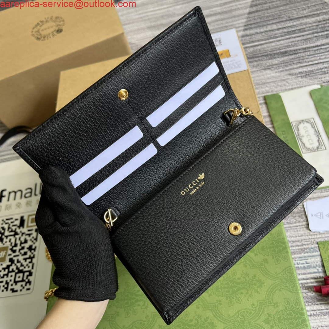 65329b9b67ea3.jpg Replica Adidas x Gucci 621892 wallet with chain Off-black and yellow leather
