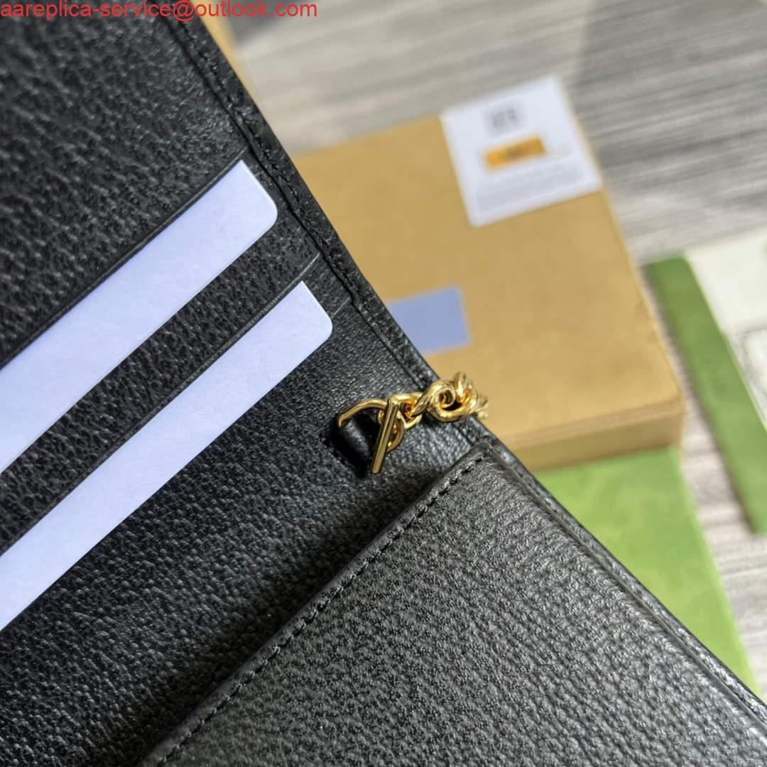 65329b9d24777.jpg Replica Adidas x Gucci 621892 wallet with chain Off-black and yellow leather