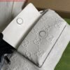 Replica Gucci ‎645093 GG embossed belt bag White GG embossed leather