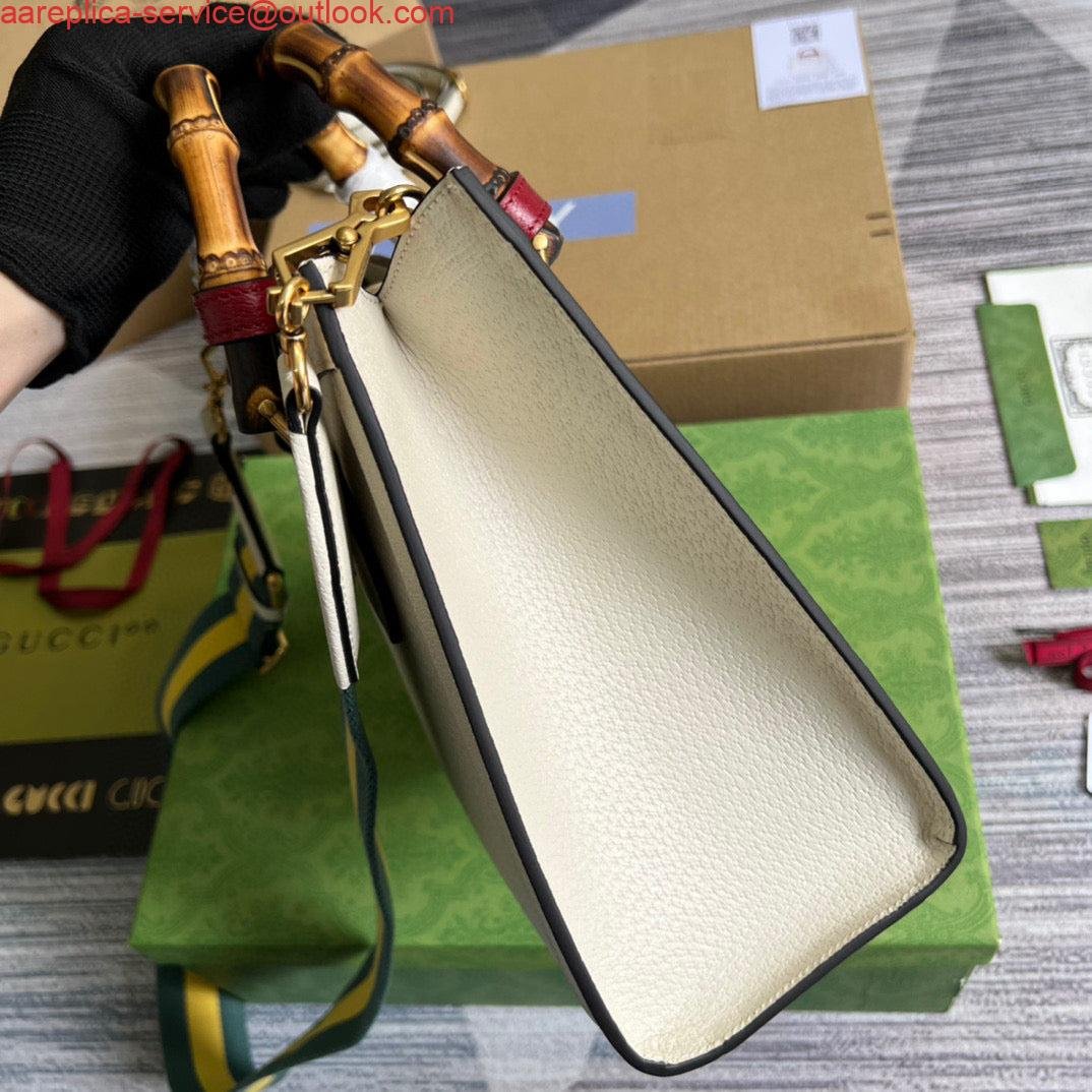 6532a1c7b439e.jpg Replica Gucci 702721 Diana Small Tote Bag White leather