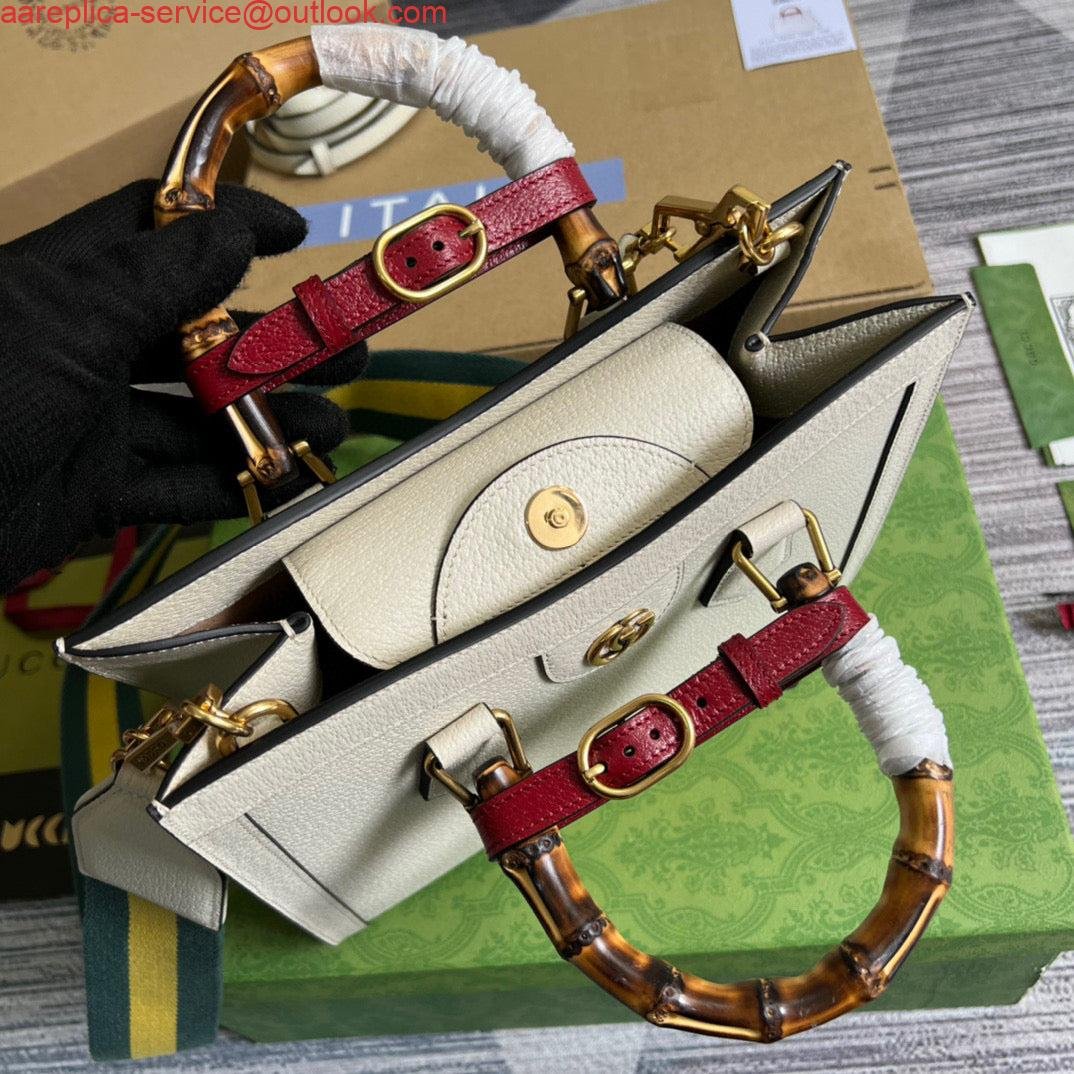6532a1caded75.jpg Replica Gucci 702721 Diana Small Tote Bag White leather