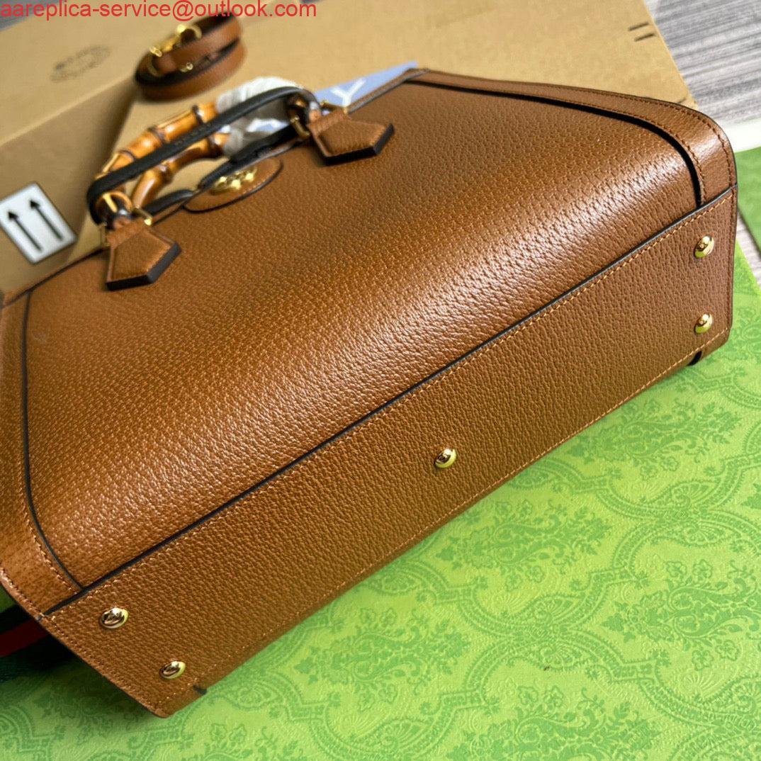 6532a1d500139.jpg Replica Gucci 702721 Diana Small Tote Bag Brown leather
