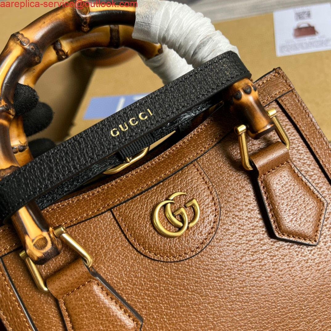 6532a3c7d3cfb.jpg Replica Gucci 702732 Gucci Diana Mini Tote Bag Brown leather