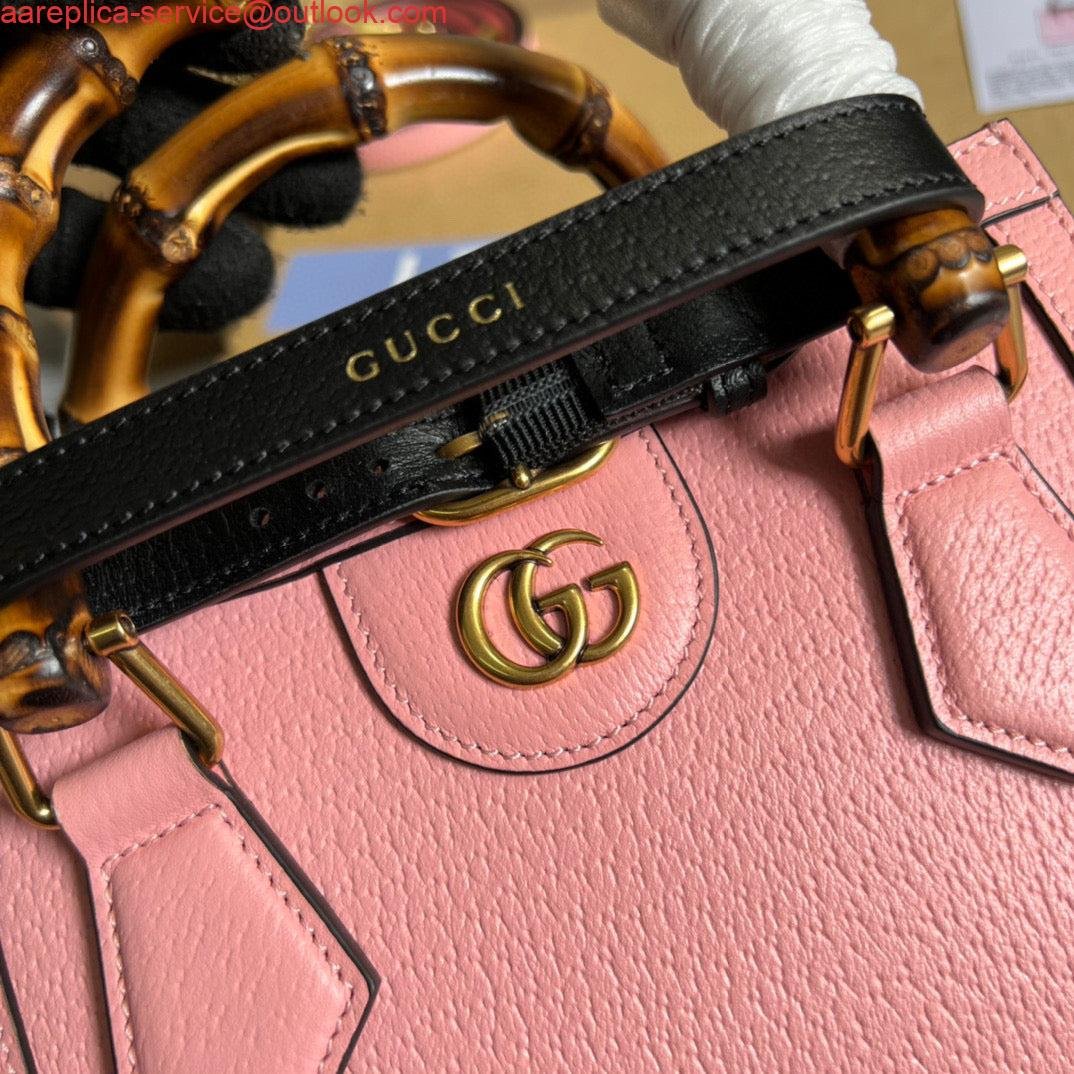 6532a3e065f9a.jpg Replica Gucci 702732 Gucci Diana Mini Tote Bag Pink leather