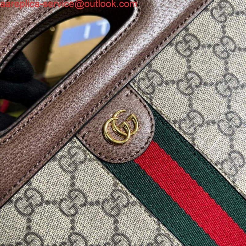 6532a5d808ff6.jpg Replica Gucci 693724 Ophidia Small Tote With Web Brown