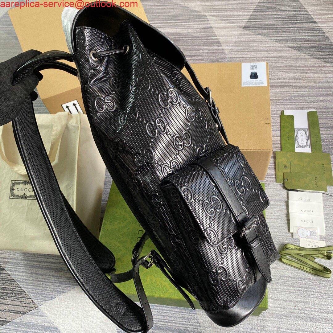 Replica Gucci 625770 GG Embossed Backpack Black