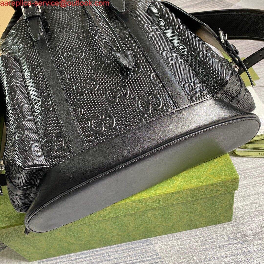Replica Gucci 625770 GG Embossed Backpack Black