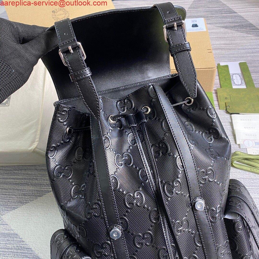 Replica Gucci 625770 GG Embossed Backpack Black