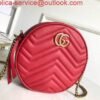 Replica Gucci 550154 GG Marmont Mini Round Shoulder Bag Red