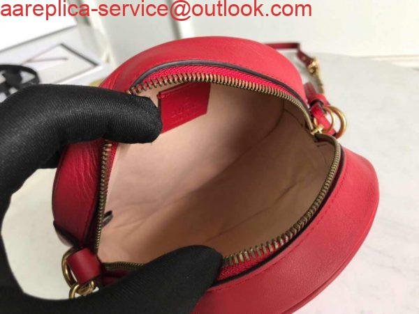 Replica Gucci 550154 GG Marmont Mini Round Shoulder Bag Red