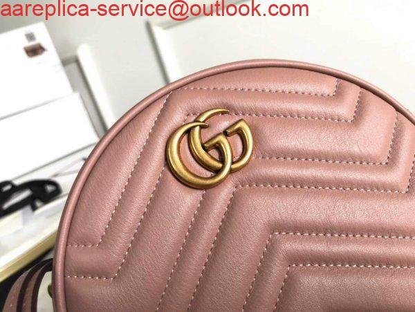 6532b0c53bb1e.jpg Replica Gucci 550154 GG Marmont Mini Round Shoulder Bag Light Pink