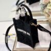 Replica Dior S5555 Mini Dior Book Tote Phone Bag Black lace flowers S1108