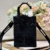 Replica Dior S5555 Mini Dior Book Tote Phone Bag Black lace flowers S1108