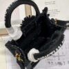 Replica Dior S5555 Mini Dior Book Tote Phone Bag Black lace flowers S1108