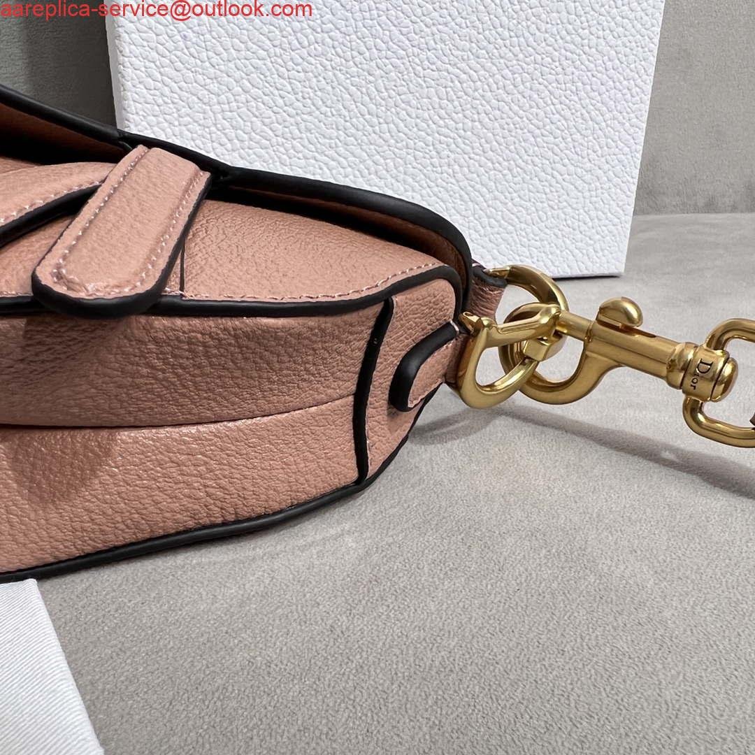 Replica Dior S5685 Micro Saddle Bag With Strap Scarlet Nude Goatskin
