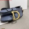 Replica Dior S5685 Micro Saddle Bag With Strap Scarlet Light Blue Goatskin