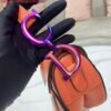 Replica Dior M0446 Dior Saddle Bag Orange Grained Calfskin Purple logo