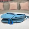 Replica Dior M0446 Dior Saddle Bag Light Blue Grained Calfskin Blue logo