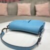 Replica Dior M0446 Dior Saddle Bag Light Blue Grained Calfskin Blue logo