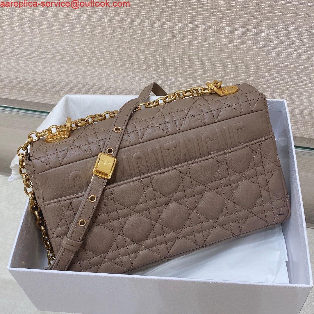 Replica Dior Medium Caro Bag Calfskin M9242 Kakhi