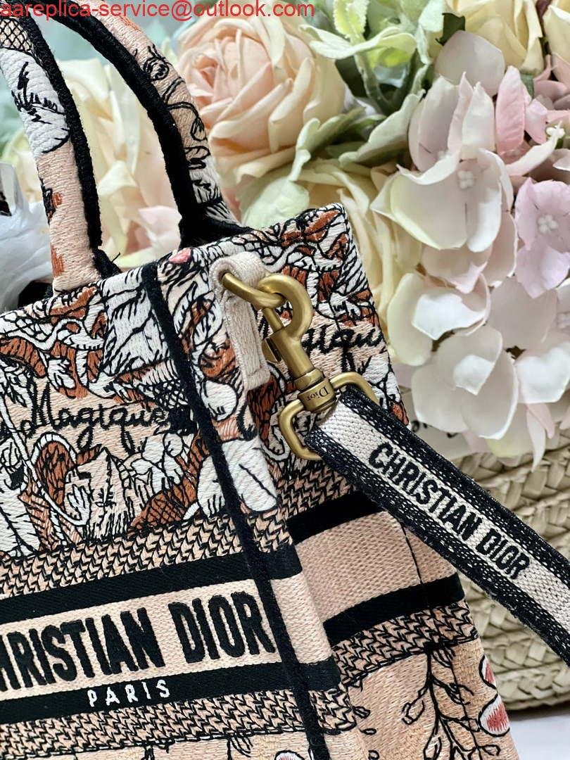 Replica Dior S5555 Mini Dior Book Tote Phone Bag Nude multicolor embroidery S1104
