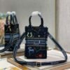 Replica Dior S5555 Mini Dior Book Tote Phone Bag black multicolor petites fleurs embroidery