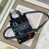 Replica Dior S5555 Mini Dior Book Tote Phone Bag black multicolor petites fleurs embroidery