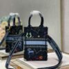 Replica Dior S5555 Mini Dior Book Tote Phone Bag black multicolor petites fleurs embroidery