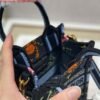 Replica Dior S5555 Mini Dior Book Tote Phone Bag black multicolor petites fleurs embroidery