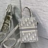 Replica Dior S5555 Mini Dior Book Tote Phone Bag Gray Dior Oblique Embroidery
