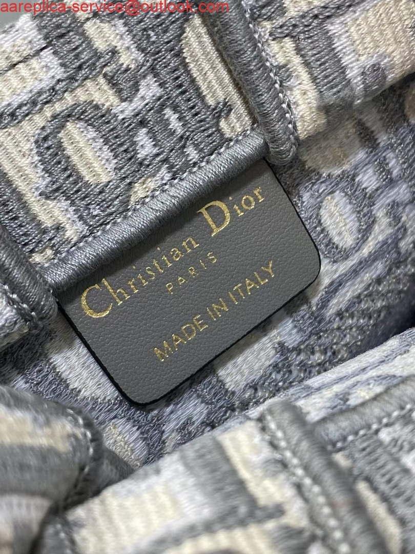 Replica Dior S5555 Mini Dior Book Tote Phone Bag Gray Dior Oblique Embroidery