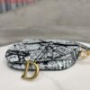 Replica Dior M0455 Saddle Bag With Strap Black and White Ultramatte Calfskin