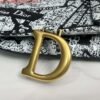 Replica Dior M0455 Saddle Bag With Strap Black and White Ultramatte Calfskin
