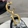 Replica Dior M0455 Saddle Bag With Strap Black and White Ultramatte Calfskin