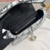 Replica Dior M0455 Saddle Bag With Strap Black and White Ultramatte Calfskin