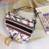 Replica Dior M0455 Saddle Bag With Strap White Cross-Stitch Embroidery