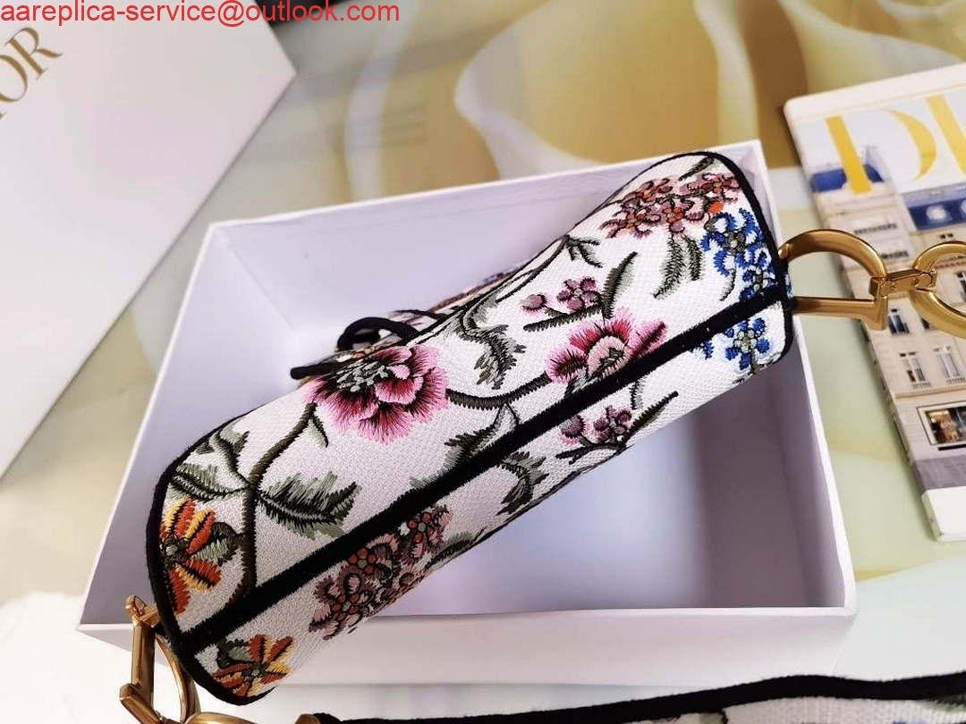 Replica Dior M0455 Saddle Bag With Strap White Cross-Stitch Embroidery
