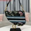 Replica Dior M0455 Saddle Bag With Strap Black Cross-Stitch Embroidery