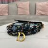 Replica Dior M0455 Saddle Bag With Strap Black Cross-Stitch Embroidery