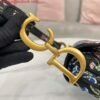 Replica Dior M0455 Saddle Bag With Strap Black Cross-Stitch Embroidery
