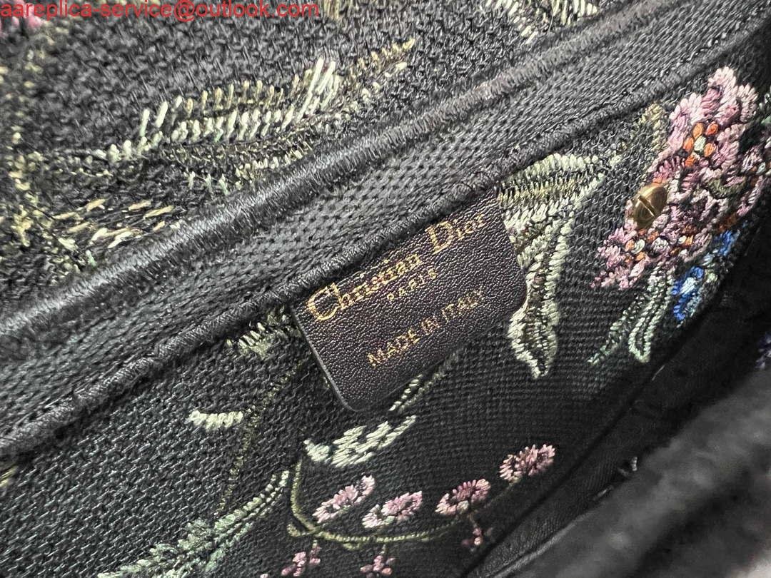 Replica Dior M0455 Saddle Bag With Strap Black Cross-Stitch Embroidery