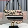 Replica Dior M0455 Saddle Bag With Strap Pink Cross-Stitch Embroidery