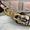 Replica Dior M0455 Saddle Bag With Strap Pink Cross-Stitch Embroidery