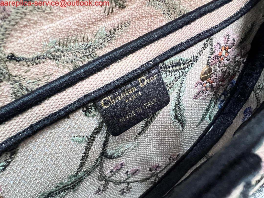 Replica Dior M0455 Saddle Bag With Strap Pink Cross-Stitch Embroidery